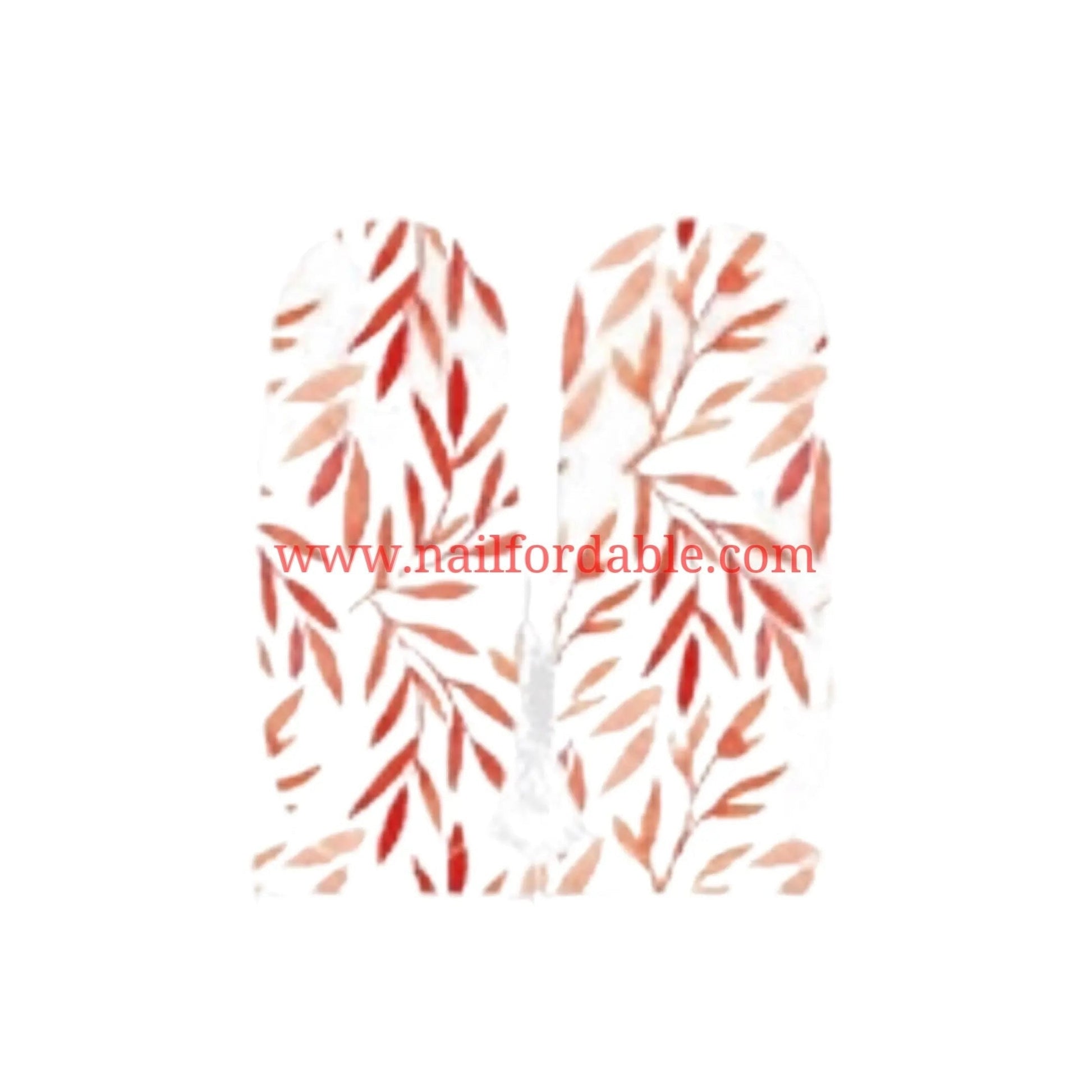 Red forest Accents | Nail Wraps | Nail Stickers | Nail Strips | Gel Nails | Nail Polish Wraps - Nailfordable