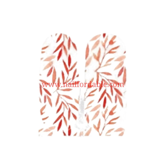 Red forest Accents | Nail Wraps | Nail Stickers | Nail Strips | Gel Nails | Nail Polish Wraps - Nailfordable