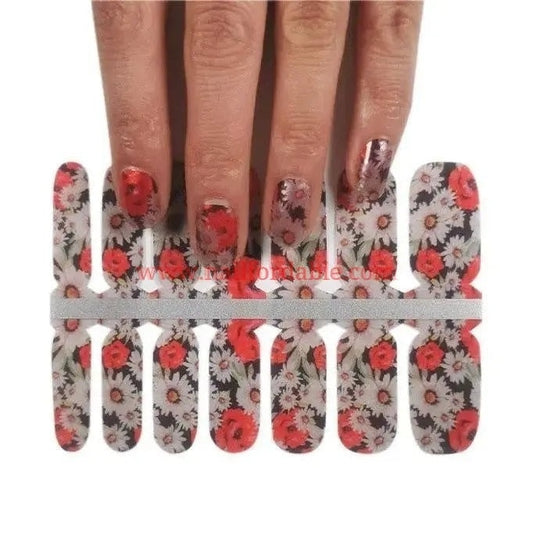 Roses and sunflowers Nail Wraps | Semi Cured Gel Wraps | Gel Nail Wraps |Nail Polish | Nail Stickers