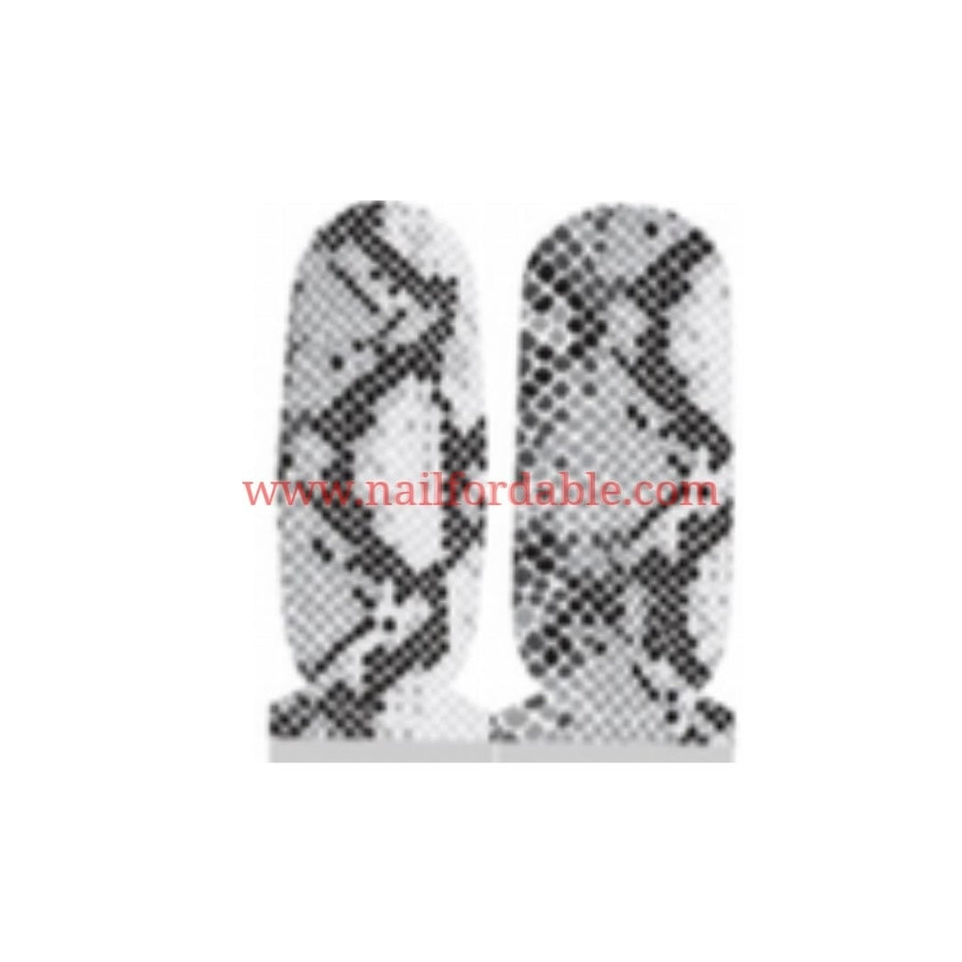 Snakeskin print Accents | Nail Wraps | Nail Stickers | Nail Strips | Gel Nails | Nail Polish Wraps - Nailfordable