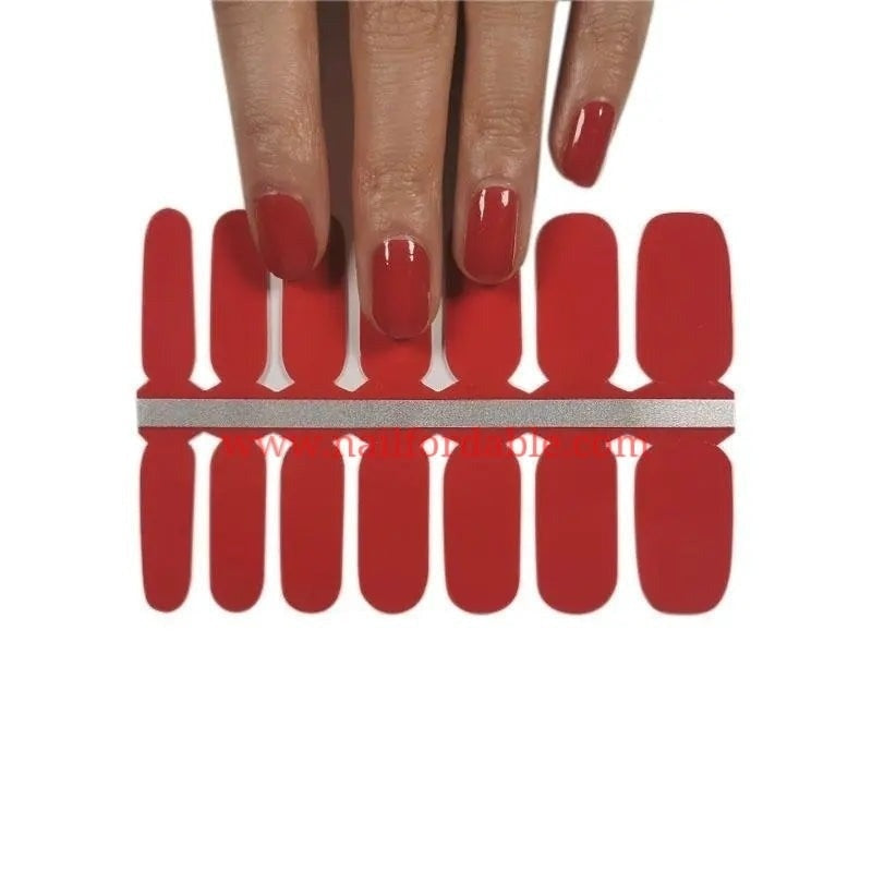 Red solid | Nail Wraps | Nail Stickers | Nail Strips | Gel Nails | Nail Polish Wraps - Nailfordable