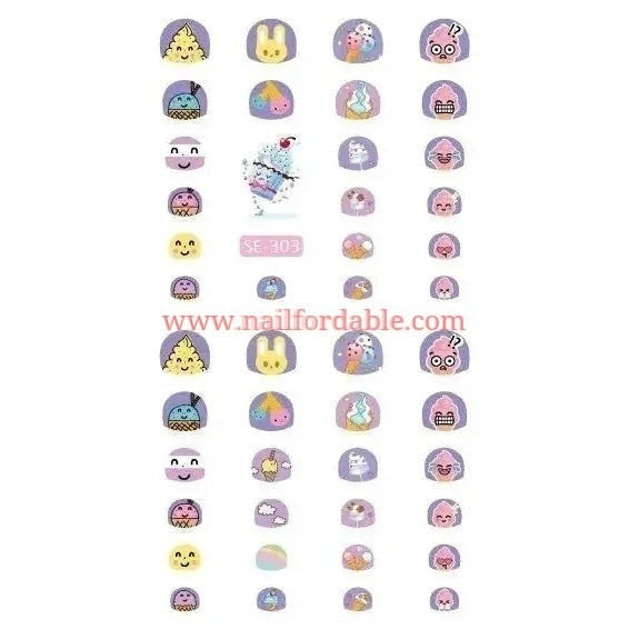 Sweet treats Nail Stickers | Nail Wraps | Nail Stickers | Nail Strips | Gel Nails | Nail Polish Wraps - Nailfordable