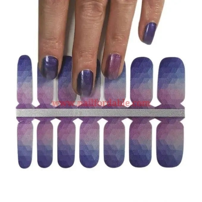 3D Rhombuses ombre | Nail Wraps | Nail Stickers | Nail Strips | Gel Nails | Nail Polish Wraps - Nailfordable