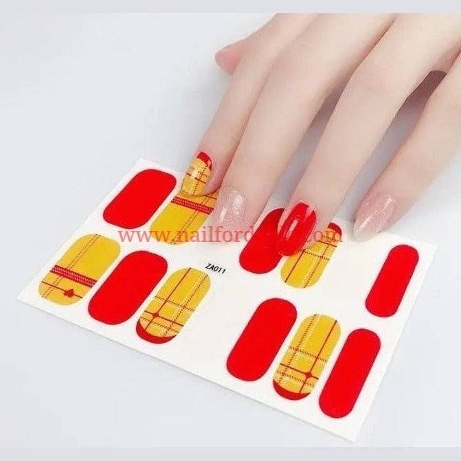 Plaid Valentine | Nail Wraps | Nail Stickers | Nail Strips | Gel Nails | Nail Polish Wraps - Nailfordable