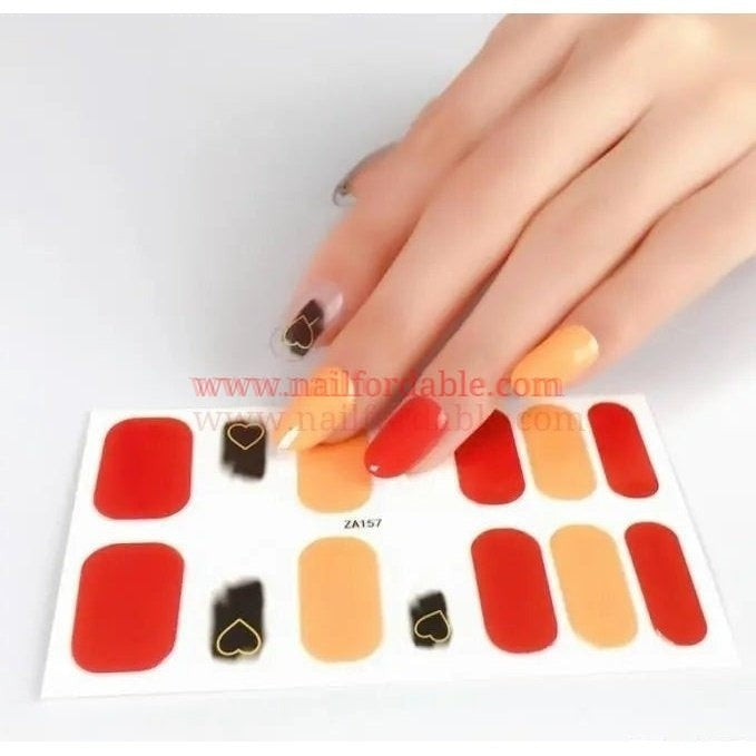 Heart in shade | Nail Wraps | Nail Stickers | Nail Strips | Gel Nails | Nail Polish Wraps - Nailfordable