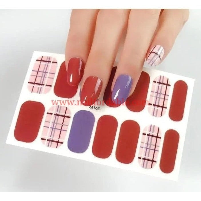Plaid accents | Nail Wraps | Nail Stickers | Nail Strips | Gel Nails | Nail Polish Wraps - Nailfordable
