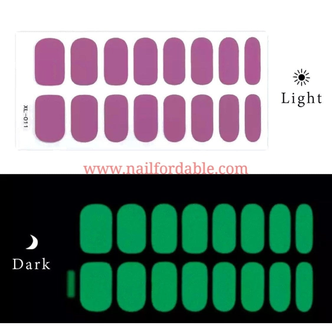 Purple Luminous | Nail Wraps | Nail Stickers | Nail Strips | Gel Nails | Nail Polish Wraps - Nailfordable