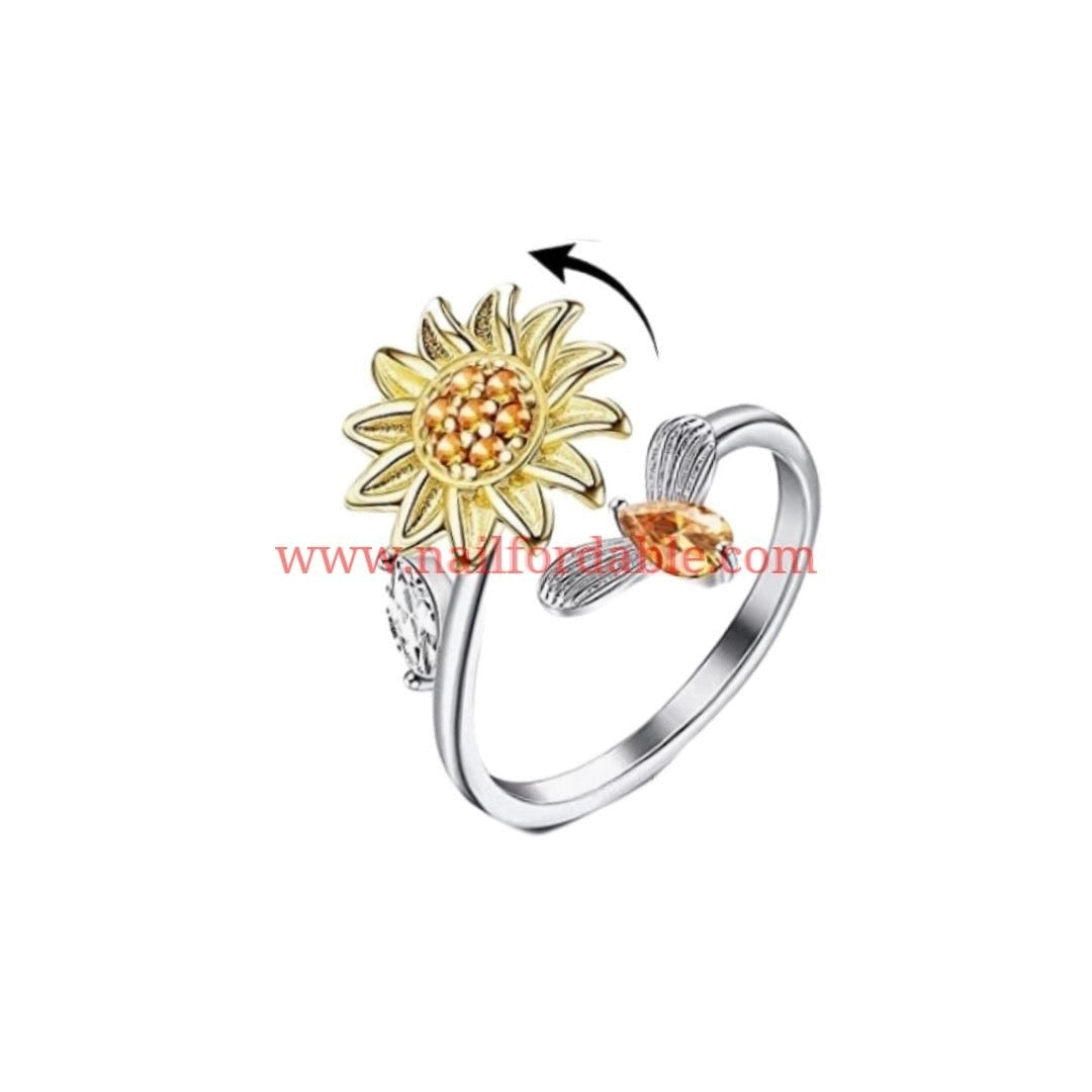 Sunflower - Spinner ring | Nail Wraps | Nail Stickers | Nail Strips | Gel Nails | Nail Polish Wraps - Nailfordable