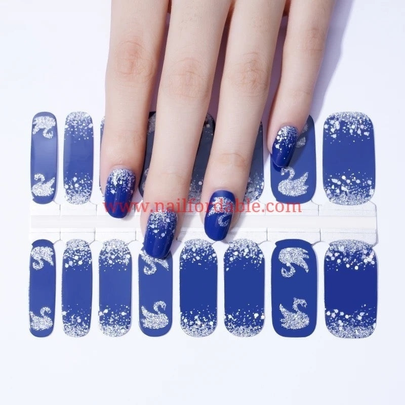 Swan | Nail Wraps | Nail Stickers | Nail Strips | Gel Nails | Nail Polish Wraps - Nailfordable