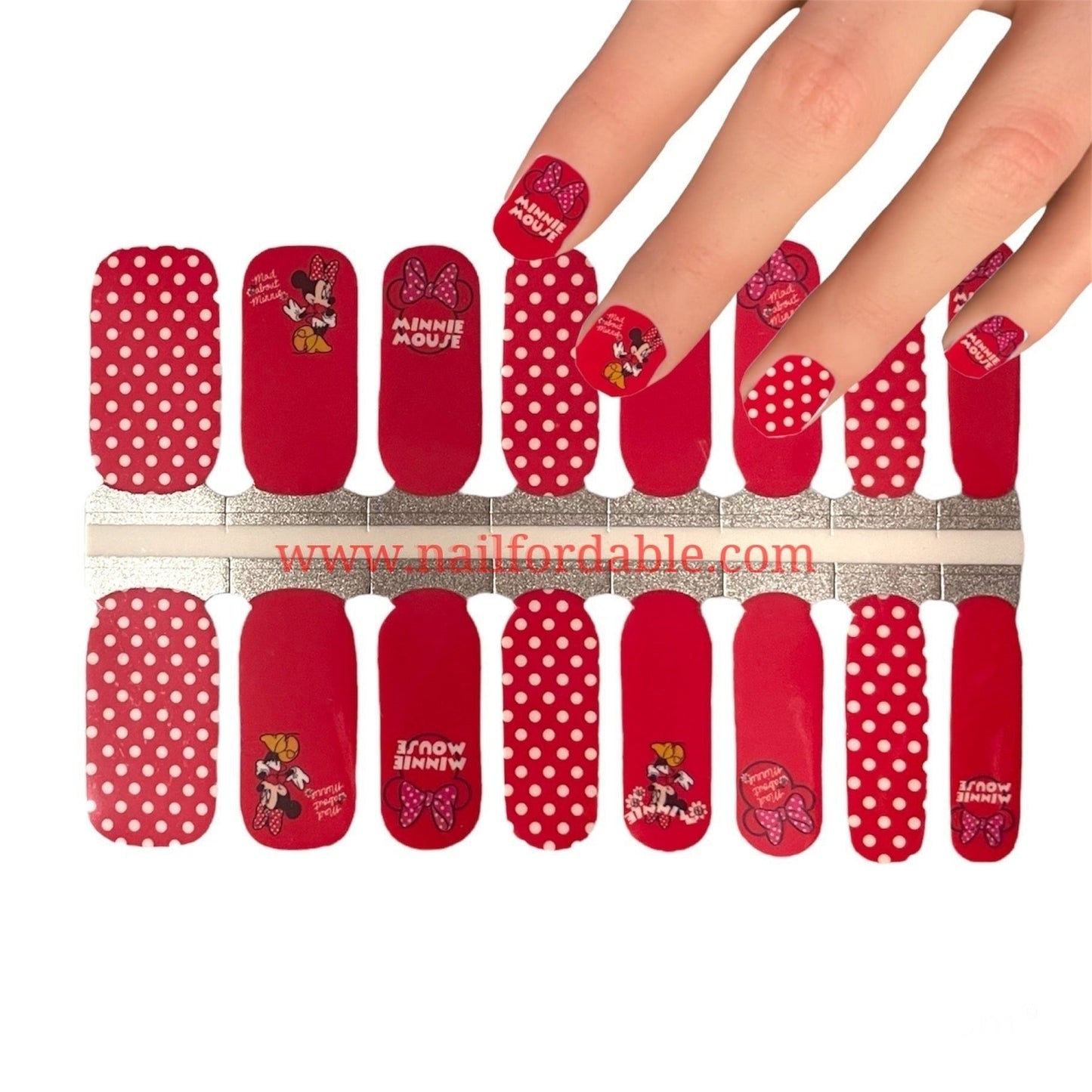 Disney - Minnie mouse Nail Wraps | Semi Cured Gel Wraps | Gel Nail Wraps |Nail Polish | Nail Stickers