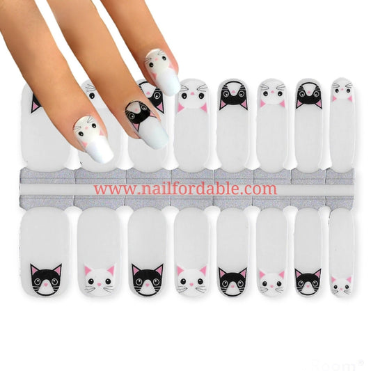 Cats transparent overlay Nail Wraps | Semi Cured Gel Wraps | Gel Nail Wraps |Nail Polish | Nail Stickers