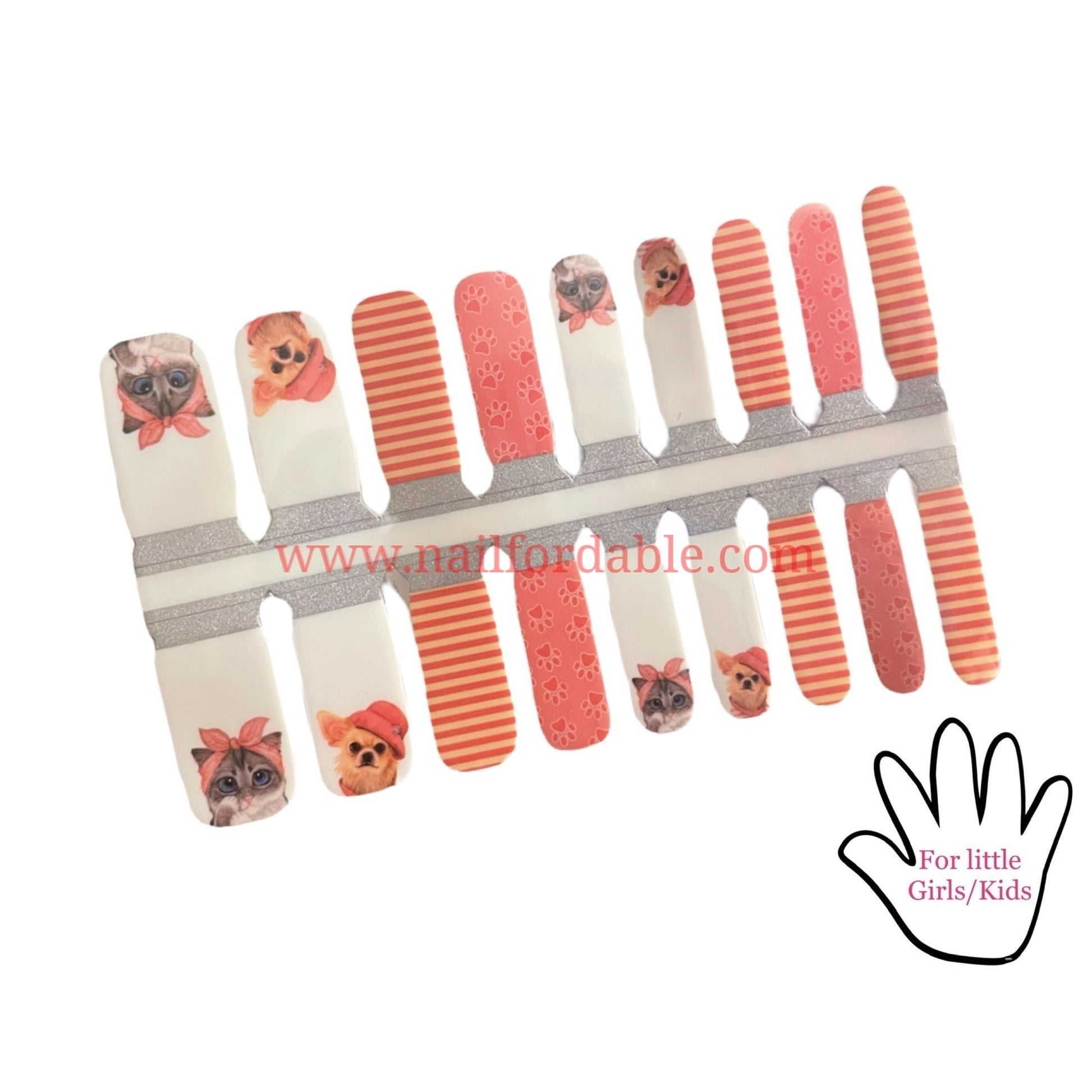 Cats and Dogs Nail Wraps | Semi Cured Gel Wraps | Gel Nail Wraps |Nail Polish | Nail Stickers