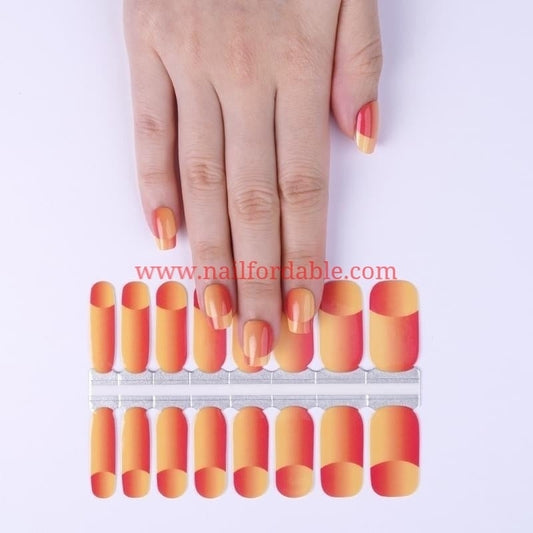 Orange 3D Illusion Nail Wraps | Semi Cured Gel Wraps | Gel Nail Wraps |Nail Polish | Nail Stickers