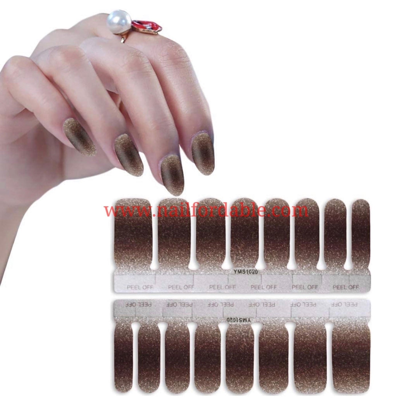 Brown gradient | Nail Wraps | Nail Stickers | Nail Strips | Gel Nails | Nail Polish Wraps - Nailfordable