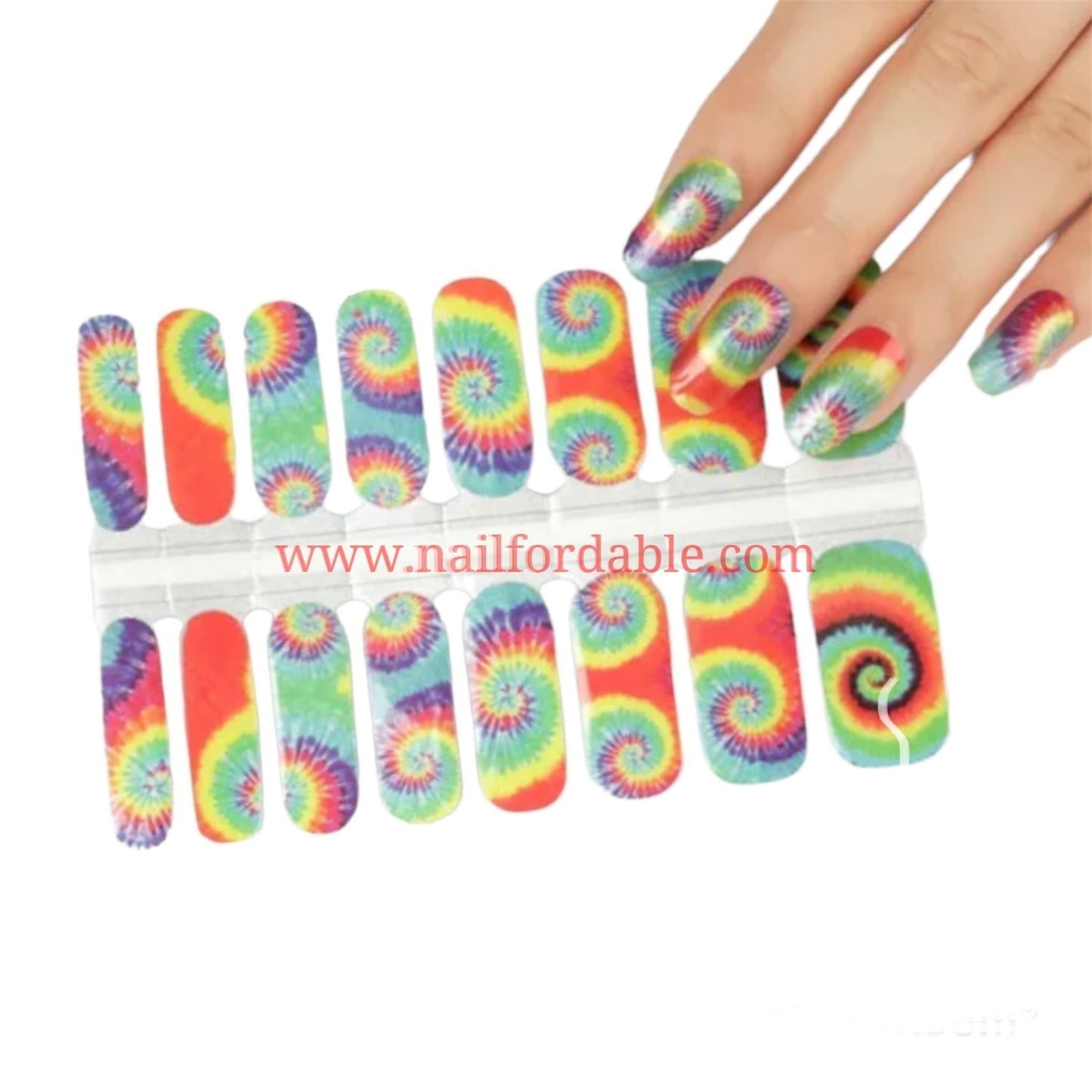 Tie dye | Nail Wraps | Nail Stickers | Nail Strips | Gel Nails | Nail Polish Wraps - Nailfordable