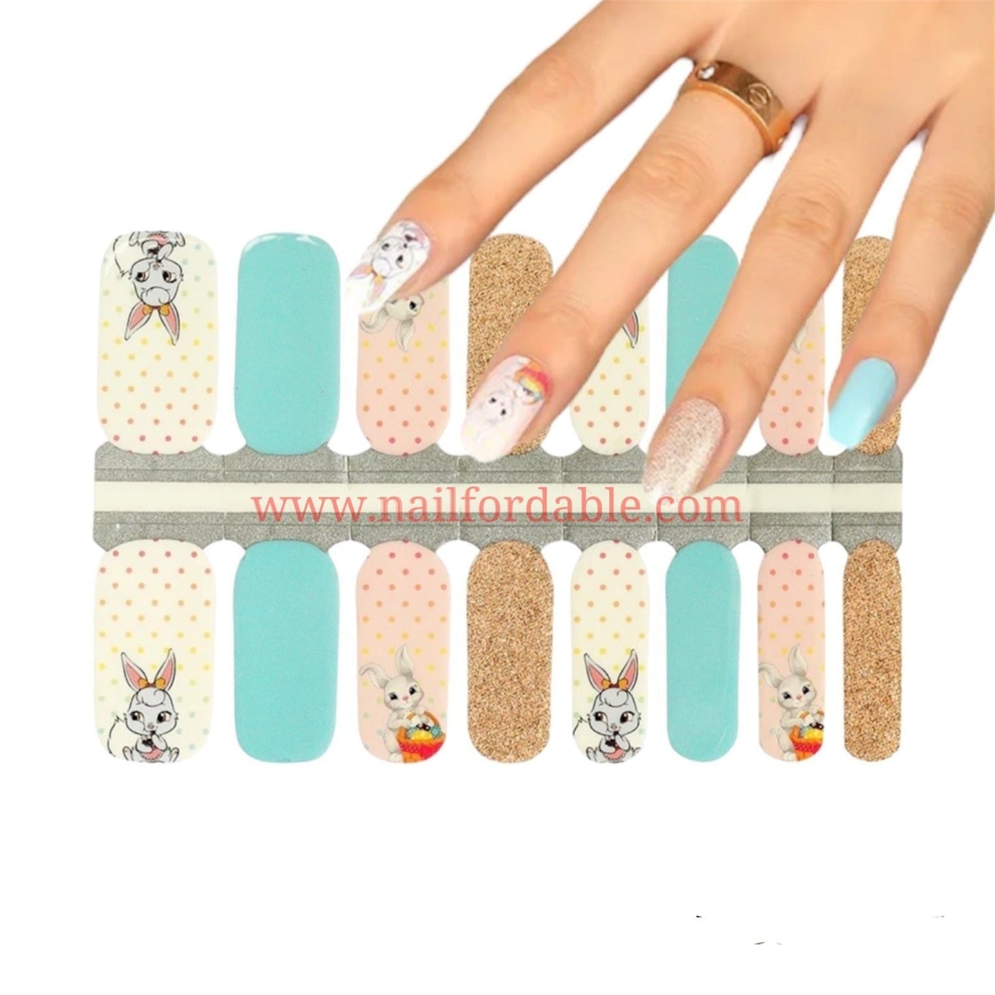 Easter bunny | Nail Wraps | Nail Stickers | Nail Strips | Gel Nails | Nail Polish Wraps - Nailfordable