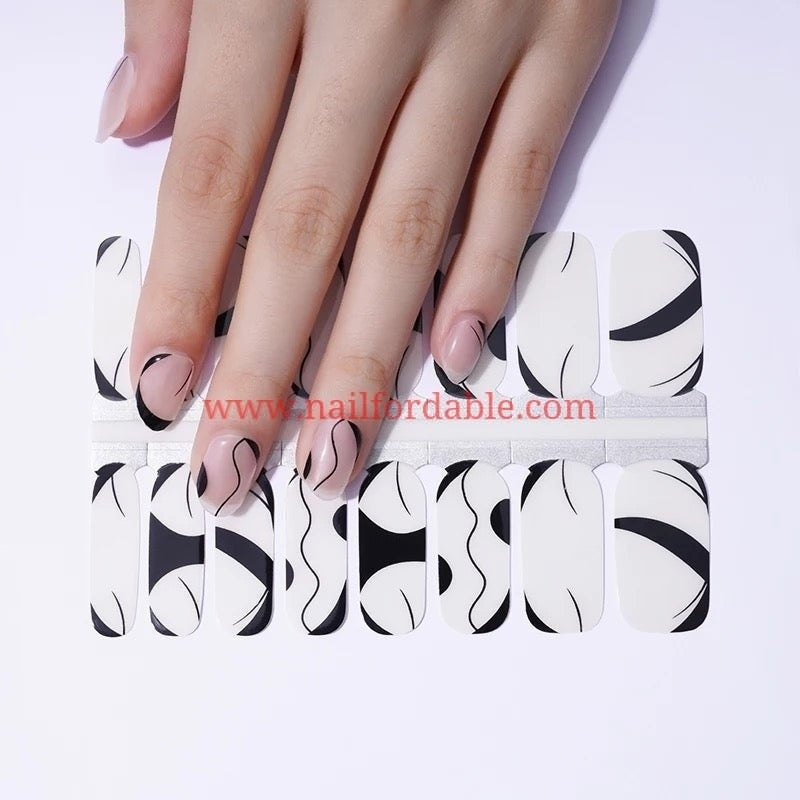 Black art overlay | Nail Wraps | Nail Stickers | Nail Strips | Gel Nails | Nail Polish Wraps - Nailfordable