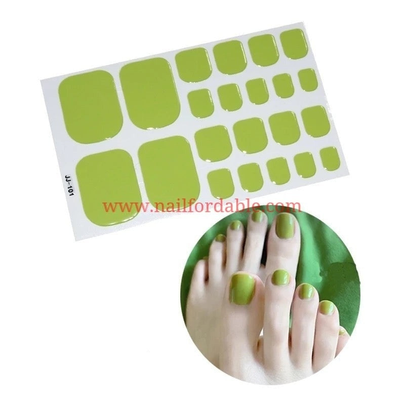 Neon green | Nail Wraps | Nail Stickers | Nail Strips | Gel Nails | Nail Polish Wraps - Nailfordable