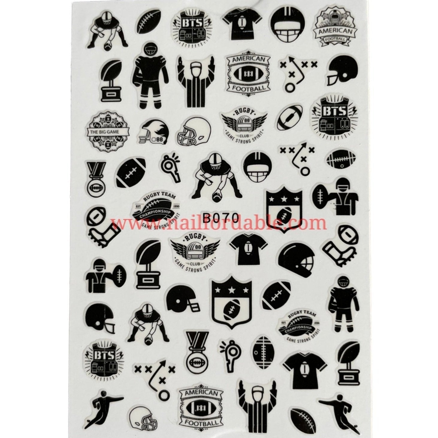 American Football | Nail Wraps | Nail Stickers | Nail Strips | Gel Nails | Nail Polish Wraps - Nailfordable