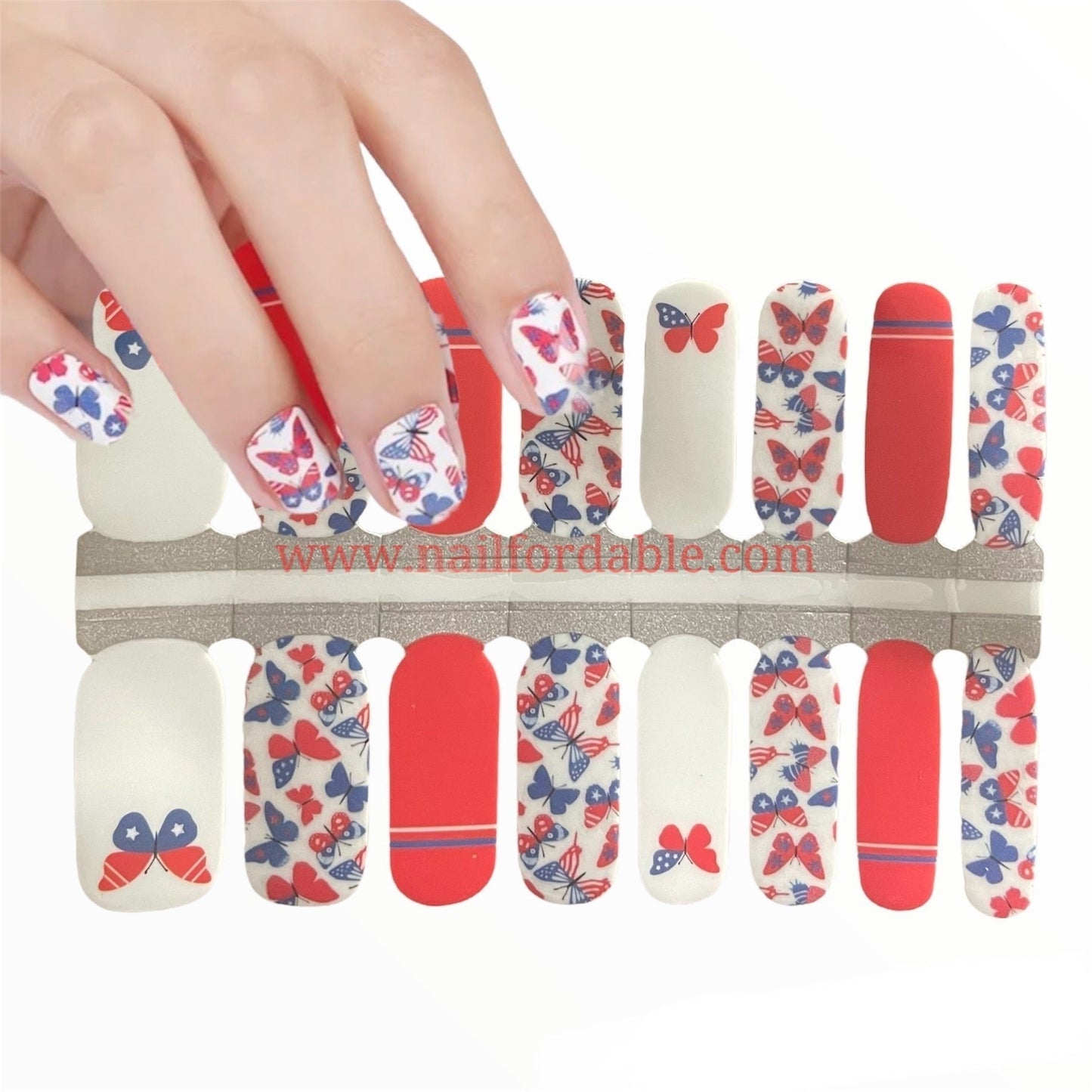 Freedom | Nail Wraps | Nail Stickers | Nail Strips | Gel Nails | Nail Polish Wraps - Nailfordable