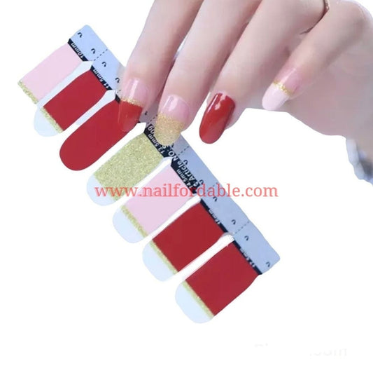 French tips mix Nail Wraps | Semi Cured Gel Wraps | Gel Nail Wraps |Nail Polish | Nail Stickers