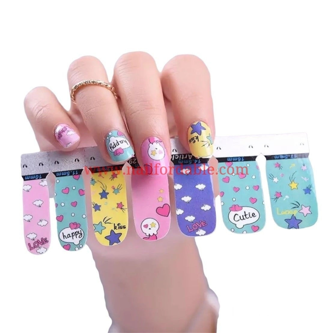 Cutie love | Nail Wraps | Nail Stickers | Nail Strips | Gel Nails | Nail Polish Wraps - Nailfordable