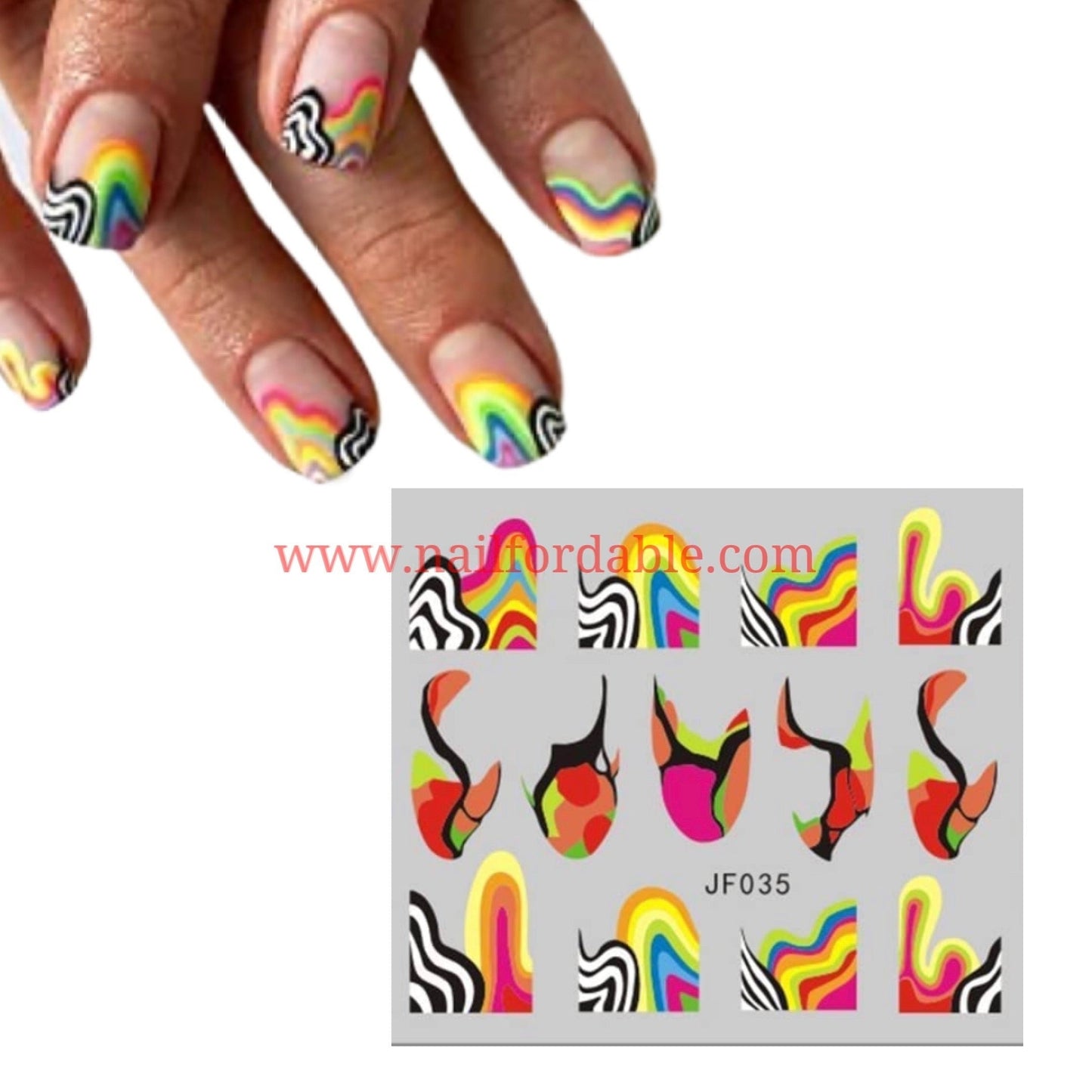 Abstract art water decal | Nail Wraps | Nail Stickers | Nail Strips | Gel Nails | Nail Polish Wraps - Nailfordable