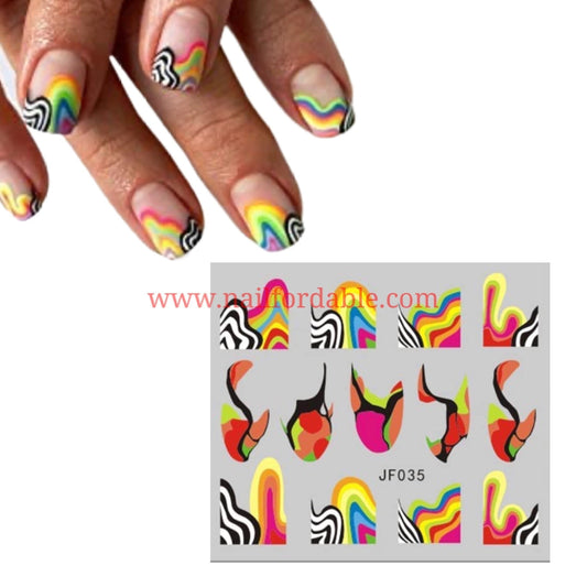 Abstract art water decal | Nail Wraps | Nail Stickers | Nail Strips | Gel Nails | Nail Polish Wraps - Nailfordable