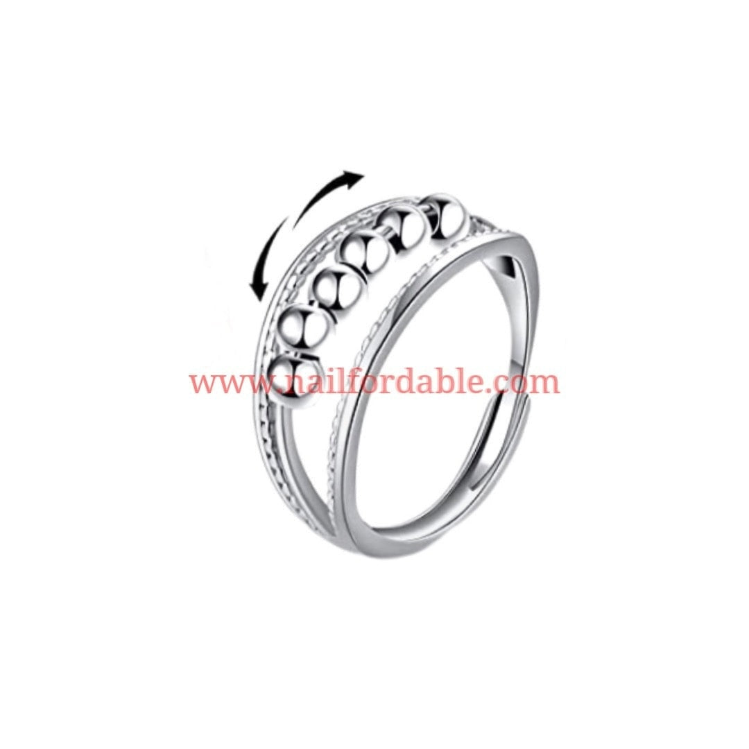 8 beads - Spinner ring | Nail Wraps | Nail Stickers | Nail Strips | Gel Nails | Nail Polish Wraps - Nailfordable