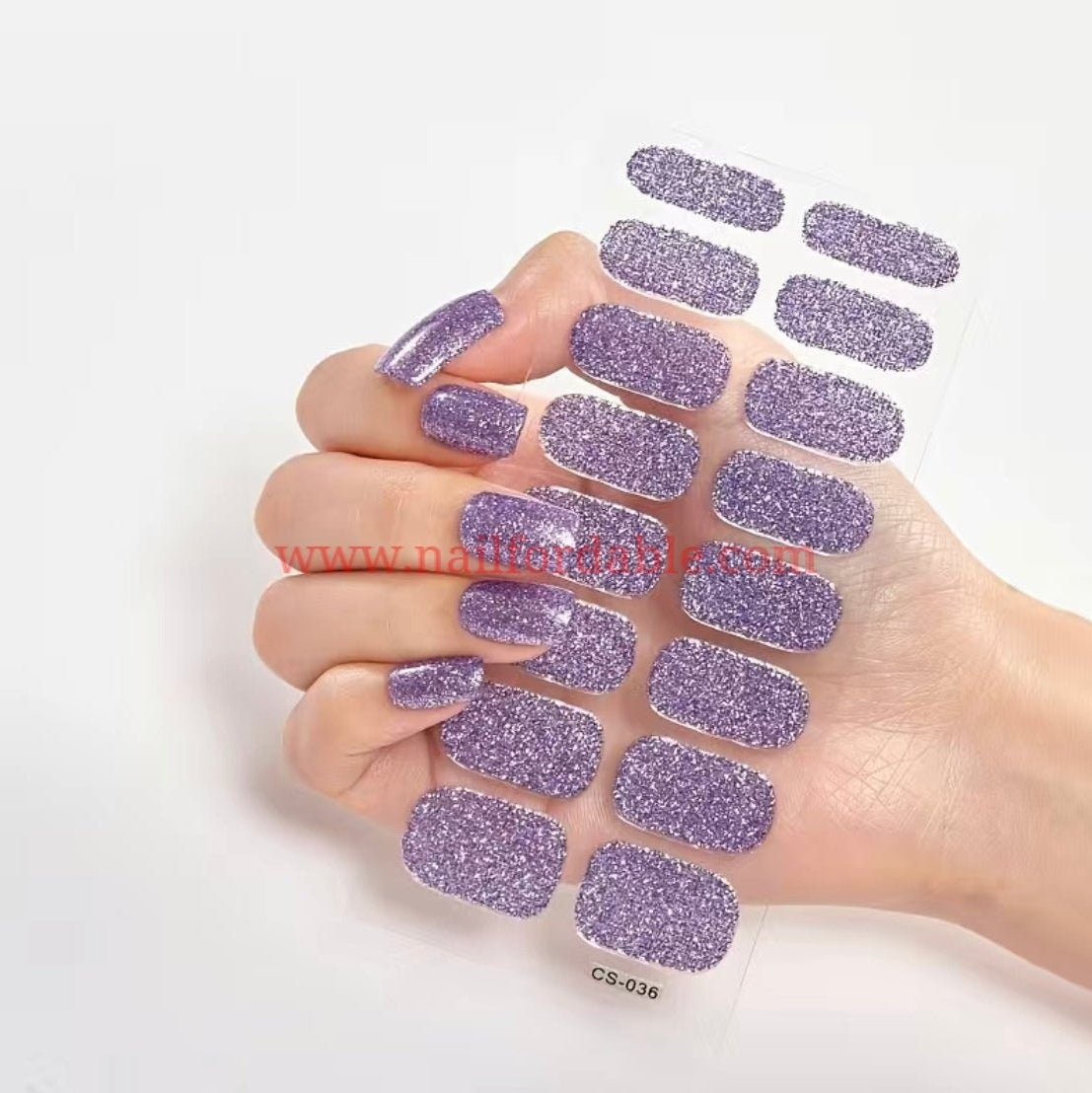 Lilac glitter | Nail Wraps | Nail Stickers | Nail Strips | Gel Nails | Nail Polish Wraps - Nailfordable