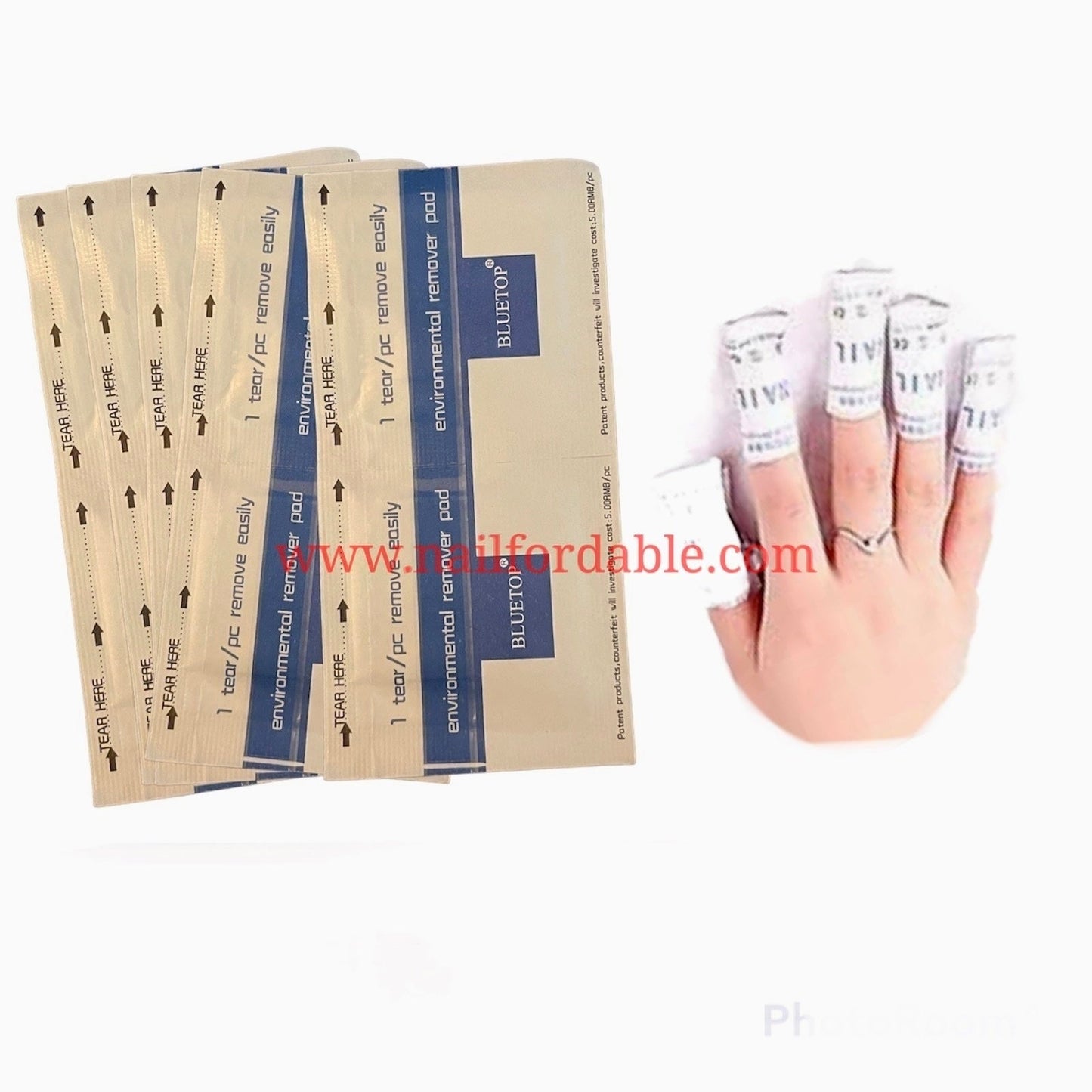 Removal Wraps pack 10 ct | Nail Wraps | Nail Stickers | Nail Strips | Gel Nails | Nail Polish Wraps - Nailfordable