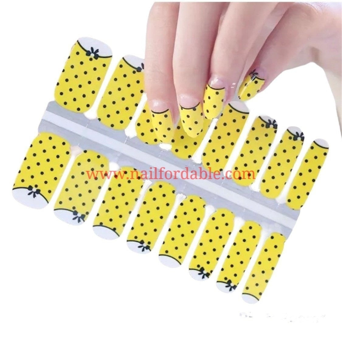 Polkadots french tips | Nail Wraps | Nail Stickers | Nail Strips | Gel Nails | Nail Polish Wraps - Nailfordable