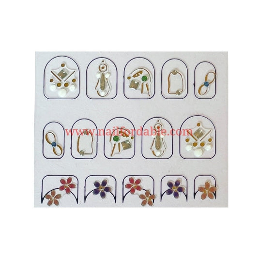 Angels and flowers Nail Wraps | Semi Cured Gel Wraps | Gel Nail Wraps |Nail Polish | Nail Stickers