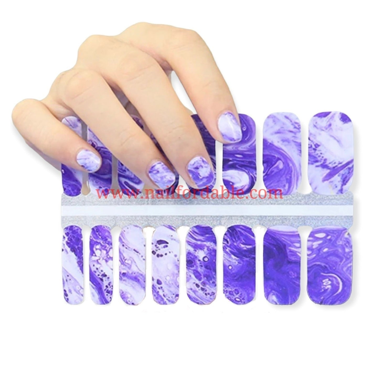 Purple granite | Nail Wraps | Nail Stickers | Nail Strips | Gel Nails | Nail Polish Wraps - Nailfordable