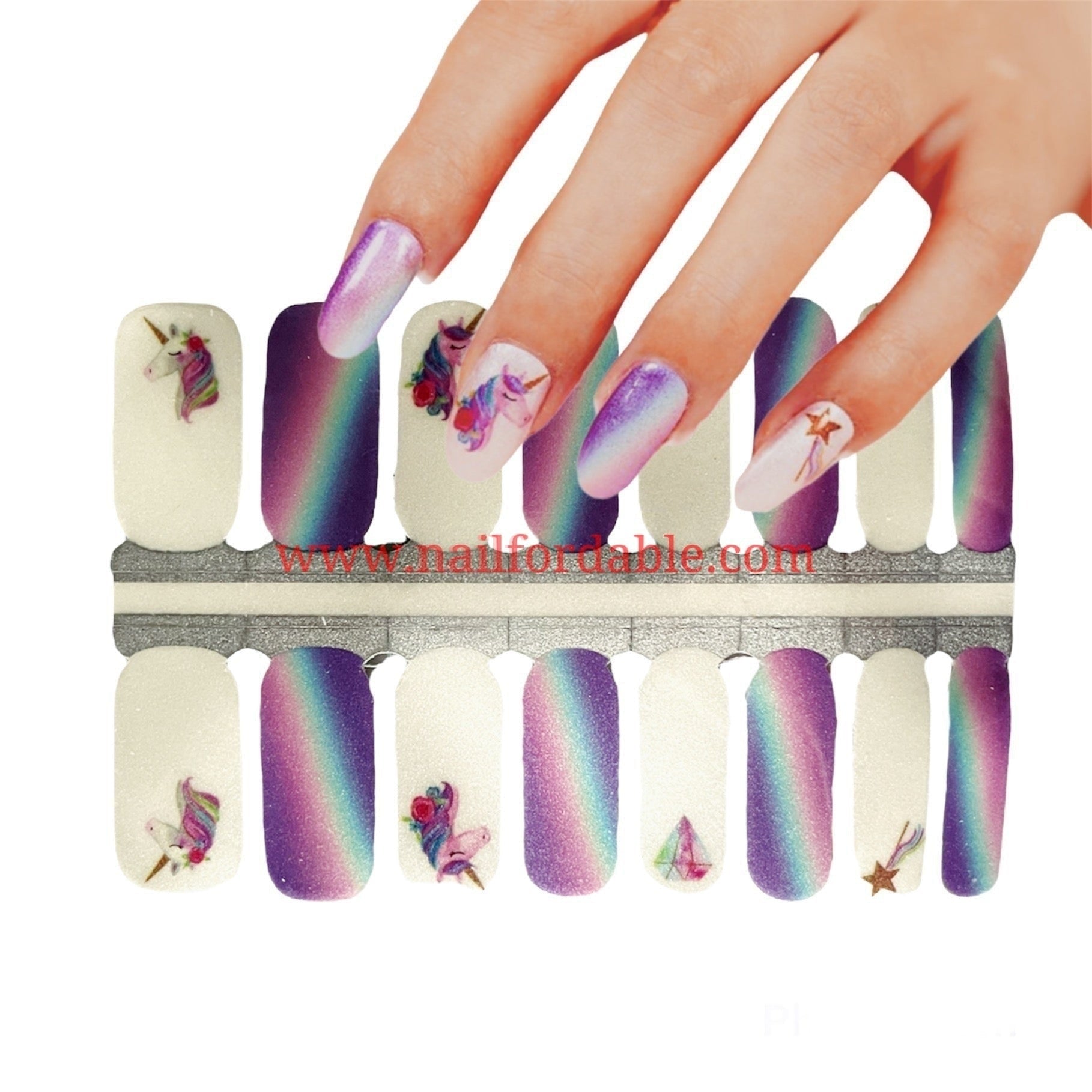 Unicorn | Nail Wraps | Nail Stickers | Nail Strips | Gel Nails | Nail Polish Wraps - Nailfordable