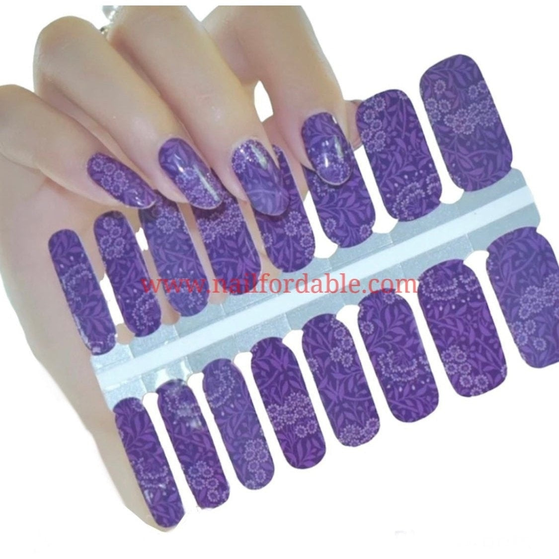 Purple Garden | Nail Wraps | Nail Stickers | Nail Strips | Gel Nails | Nail Polish Wraps - Nailfordable