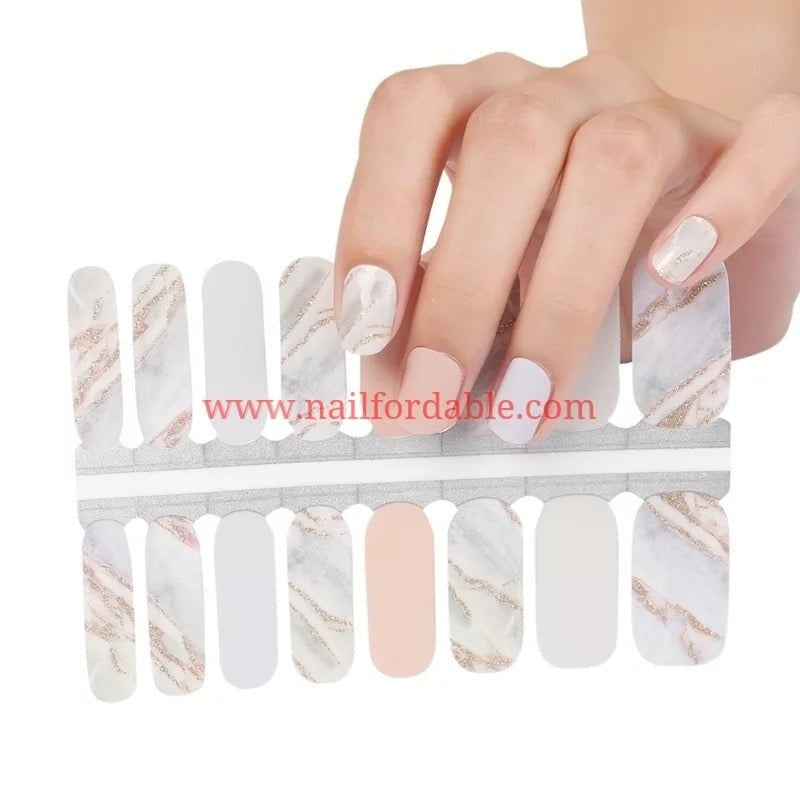 Gold granite | Nail Wraps | Nail Stickers | Nail Strips | Gel Nails | Nail Polish Wraps - Nailfordable