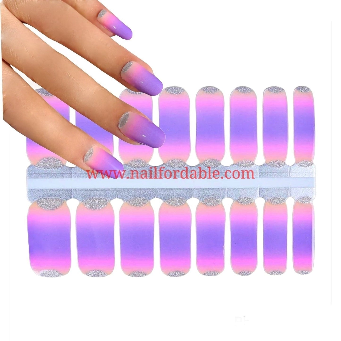 Purple sunrise | Nail Wraps | Nail Stickers | Nail Strips | Gel Nails | Nail Polish Wraps - Nailfordable