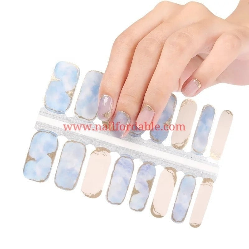 Gold on the sky | Nail Wraps | Nail Stickers | Nail Strips | Gel Nails | Nail Polish Wraps - Nailfordable