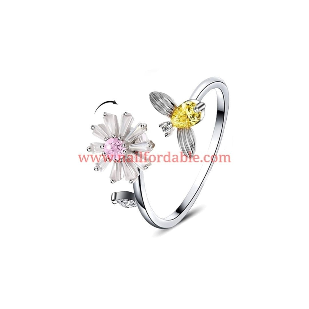 Just a flower- Spinner ring | Nail Wraps | Nail Stickers | Nail Strips | Gel Nails | Nail Polish Wraps - Nailfordable