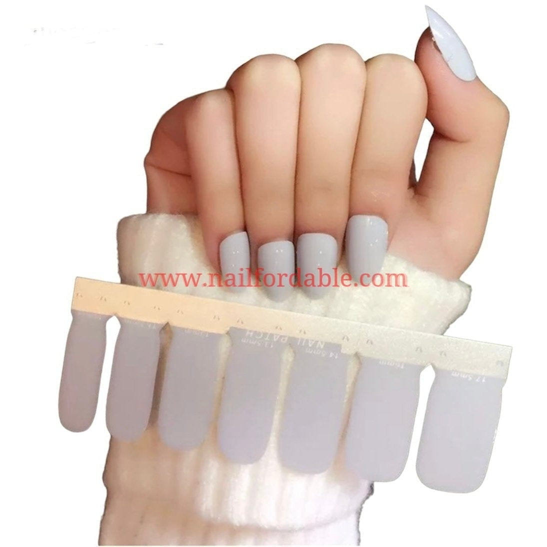 Light gray solid | Nail Wraps | Nail Stickers | Nail Strips | Gel Nails | Nail Polish Wraps - Nailfordable