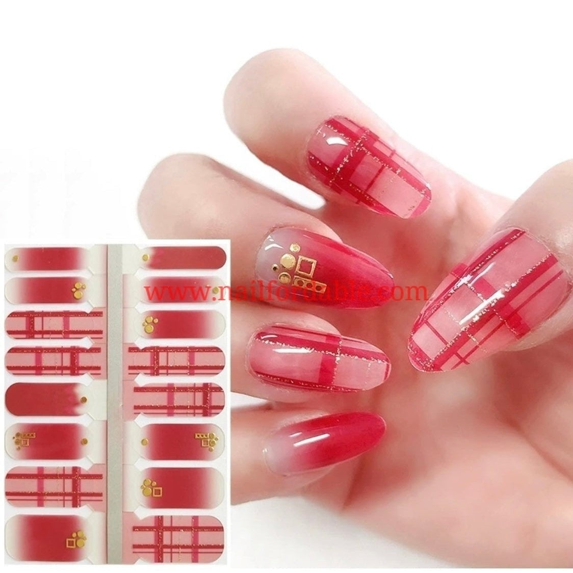 Plaid and Geos Crystal Wraps | Nail Wraps | Nail Stickers | Nail Strips | Gel Nails | Nail Polish Wraps - Nailfordable