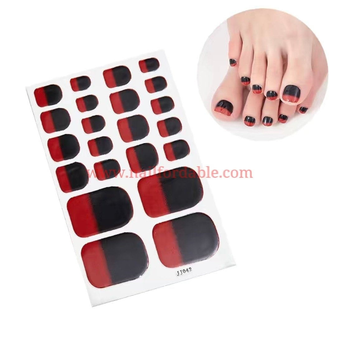Ombre red & black | Nail Wraps | Nail Stickers | Nail Strips | Gel Nails | Nail Polish Wraps - Nailfordable