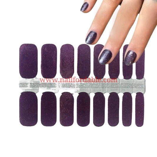 Dark purple glitter Nail Wraps | Semi Cured Gel Wraps | Gel Nail Wraps |Nail Polish | Nail Stickers