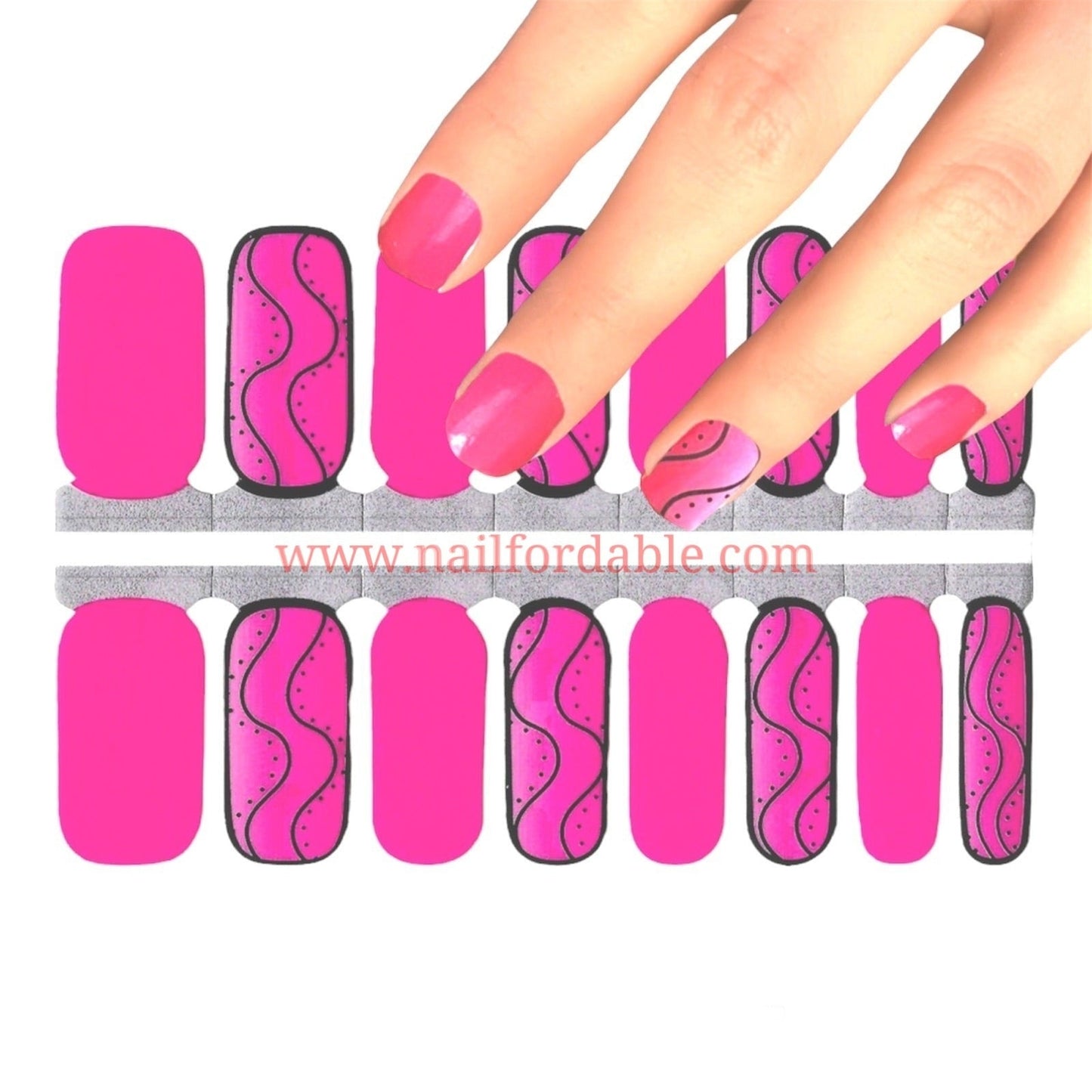 Pink tornado | Nail Wraps | Nail Stickers | Nail Strips | Gel Nails | Nail Polish Wraps - Nailfordable