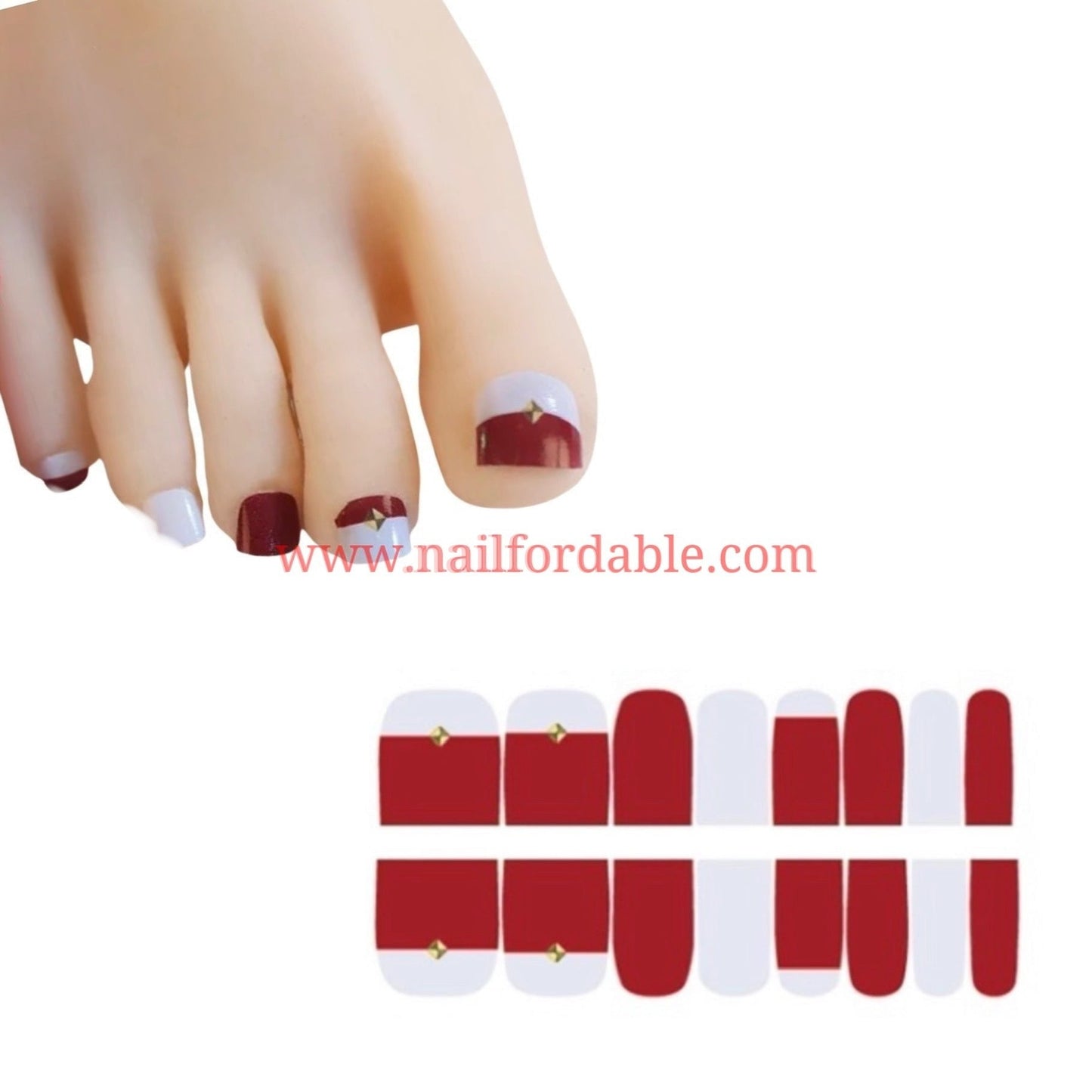 Solid bicolor contemporary | Nail Wraps | Nail Stickers | Nail Strips | Gel Nails | Nail Polish Wraps - Nailfordable