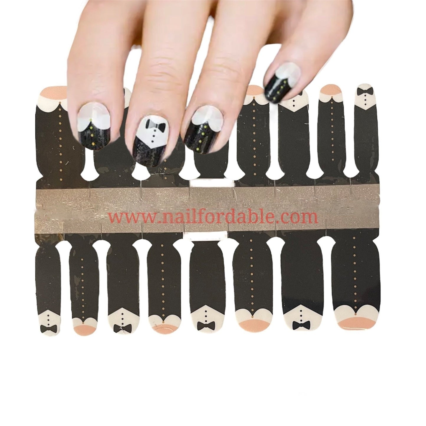 Tuxedos | Nail Wraps | Nail Stickers | Nail Strips | Gel Nails | Nail Polish Wraps - Nailfordable