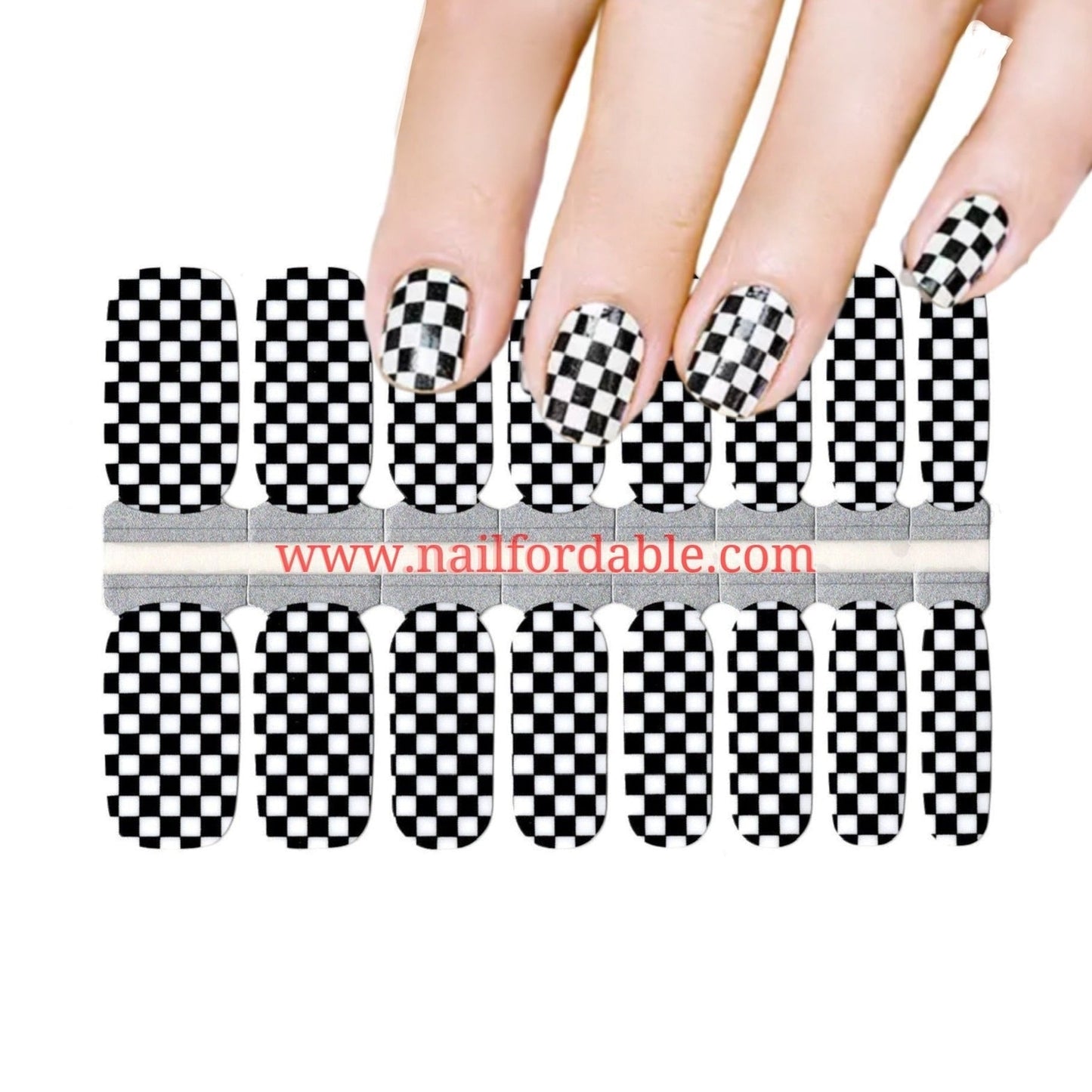 Checker board | Nail Wraps | Nail Stickers | Nail Strips | Gel Nails | Nail Polish Wraps - Nailfordable