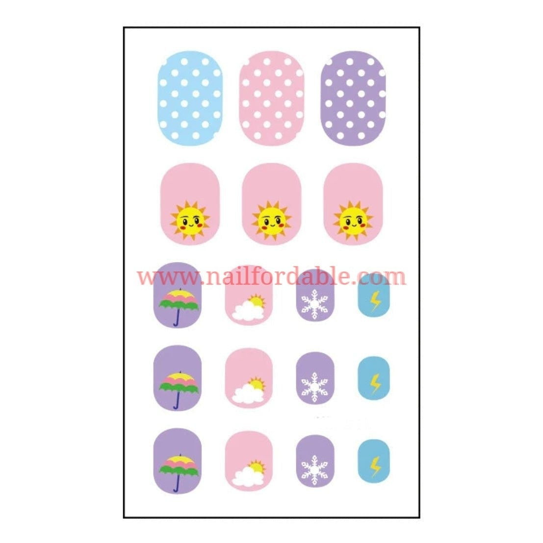 Sunny day | Nail Wraps | Nail Stickers | Nail Strips | Gel Nails | Nail Polish Wraps - Nailfordable
