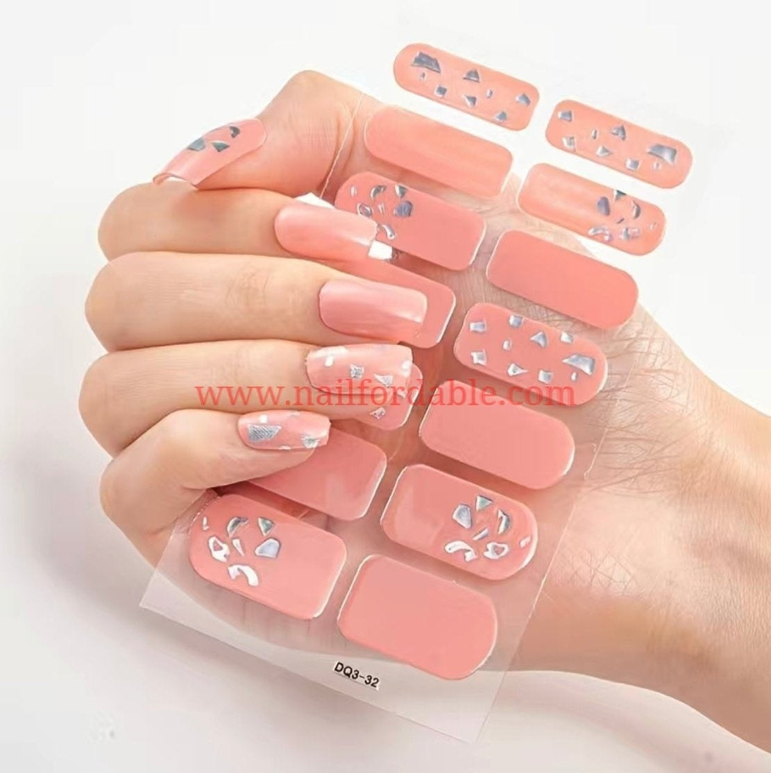 Glass pieces | Nail Wraps | Nail Stickers | Nail Strips | Gel Nails | Nail Polish Wraps - Nailfordable